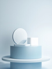Abstract mockup podium, minimal design  composition for product presentation, 3d render, 3d illustration
