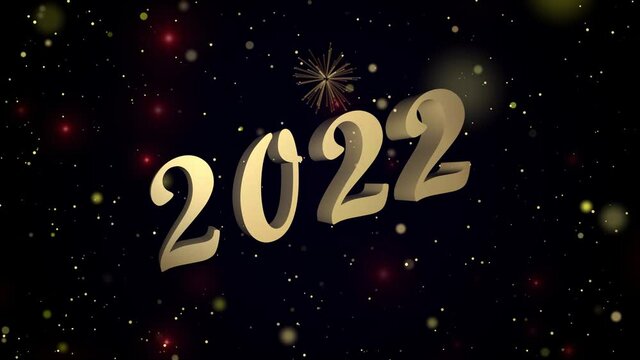 3d 4K Happy New Year 2022 background new year resolution concept Background. Glowing, blinking 2022 text. Happy 2022 new year banner. 2021 new year sign. 4K Animation.