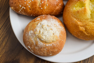 Pan dulce de Guatemala, postre tradicional, llamado mollete.