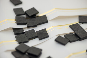 black chalk tiles on fancy stationary