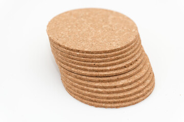 stack of cork coasters