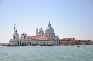 The Basilica Di Santa Maria Della Salute view From Grand Canal, Venice, Italy.