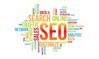Fototapeta premium Business Concept Background, SEO Word Cloud