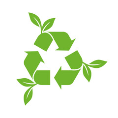 Recycle sign with leaves