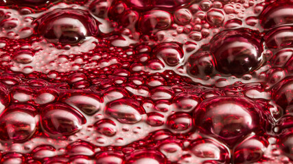 Close-up of boiling blackberry jam during food preparation