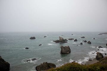 Seascape of Rocky shores of the Pacific Ocean on California's Sonoma Coast