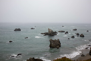 Seascape of Rocky shores of the Pacific Ocean on California's Sonoma Coast