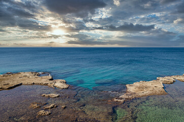 Colorful sea view from Acre, Israel