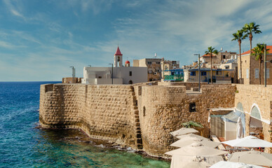 Acre waterfront and sea, Israel