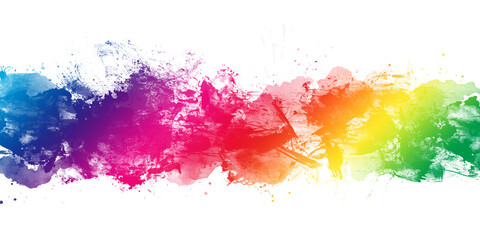 Abstract rainbow watercolour background with splashes	