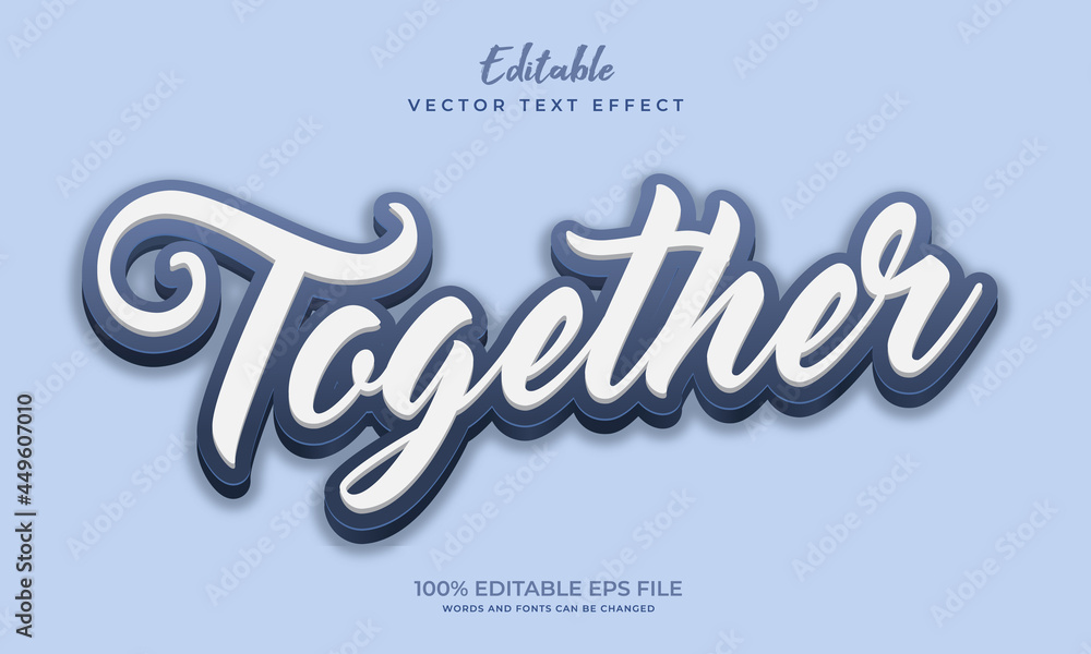 Poster editable text style effect - together with blue outline text style theme.