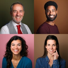 Group of 4 commercial people