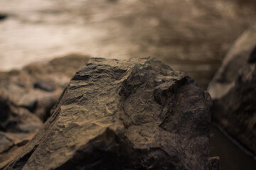 rock on a river