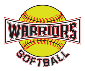 Warriors Softball Graphic is a sports design which includes a softball and text and is perfect for your school or team. Great for Warriors t-shirts, mugs and other products.