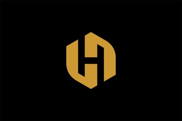 Letter H shield logo design vector. Monogram H type abstract symbol.