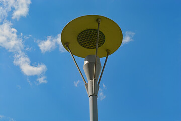 street lamp on blue sky background