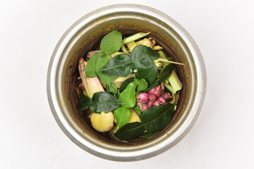 Herbal steam,Local herbs, tom yum ingredients, seasonings