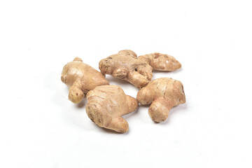 Ginger, Local herbs on white background