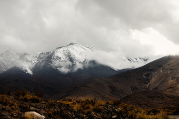 Snowy mountain peak in Salta, Argentina