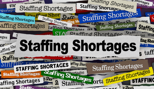 Staffing Shortages News Headlines Fill Open Jobs Find Employees 3d Illustration