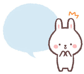 驚くうさぎとフキダシ