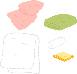 タオルのイラストセット