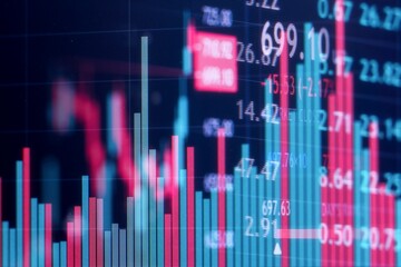 Financial stock market graph. Stock Exchange. Selective focus.