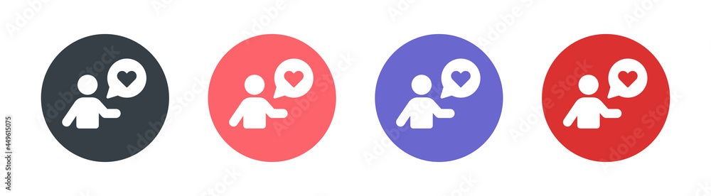 Aufkleber person with speech bubble with heart icon. valentine symbol vector illustration.