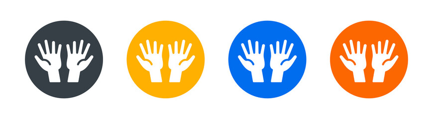 Open empty hands icon set. Hand gesture symbol