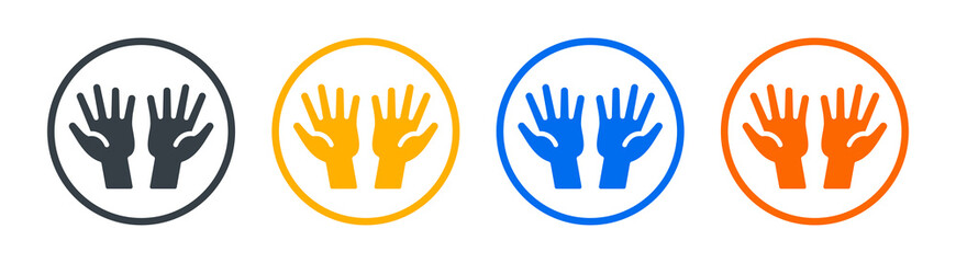 Human hand palm open icon vector illustration.
