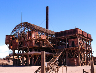 View of an old abandoned factory in the chilean pampa