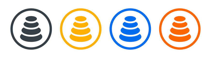 Pile of stone icon vector illustration. Stones pyramid icon, balance concept for spa massage