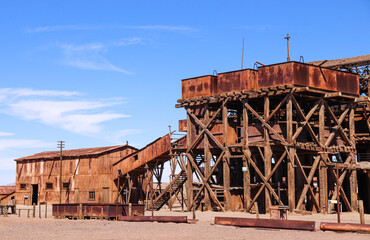 View of an old abandoned factory in the chilean pampa