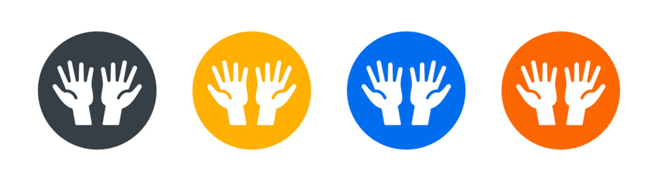 Open Empty Hands Icon Set. Hand Gesture Symbol