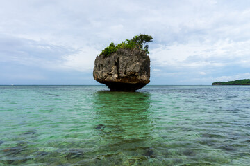 Bulabog Beach at low tide in Boracay Island, Philippines.  Travel and nature.
