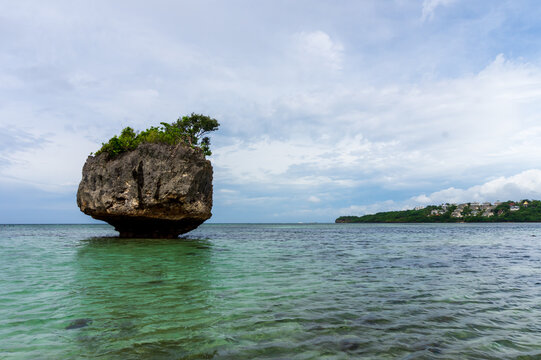 Bulabog Beach at low tide in Boracay Island, Philippines.  Travel and nature.