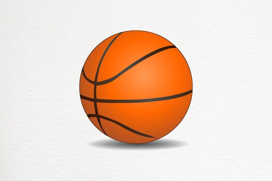 basketball with orange color and stripes around.  used to play games