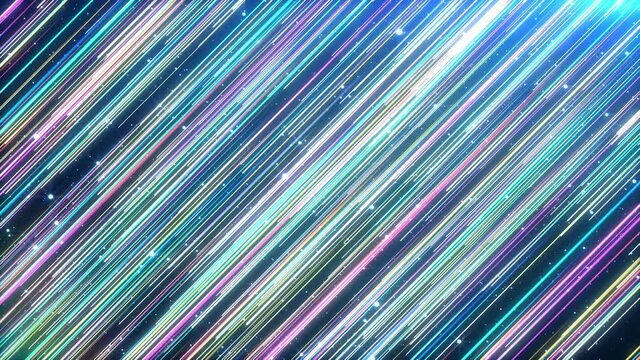 降り注ぐ流星群 ループ背景素材 虹色