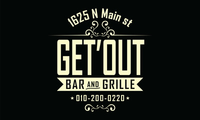 Paris Bar and Grille Vector Design Template