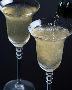 Champagne in vintage glass