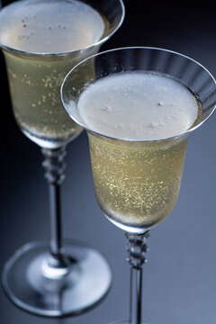 Champagne in vintage glass