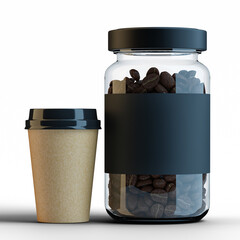 3d render coffee jar mockup 