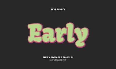 early text effect vector illustration