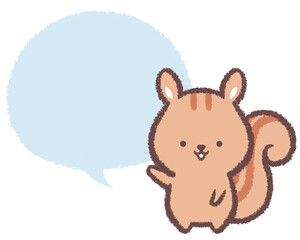 案内するリスとフキダシ