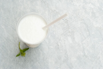 Ayran with yoghurt on marble