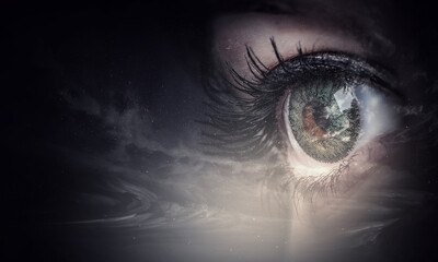 Naklejka premium Macro image of human eye