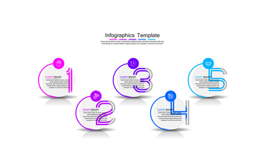 Presentation business infographic template with 5 step