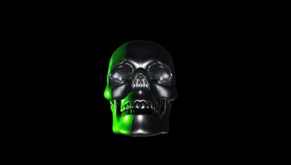 black metallic skull