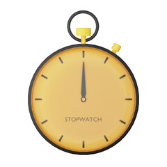 3d render stopwatch isolated on white background