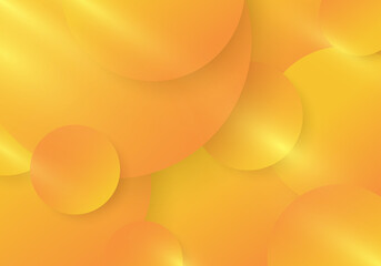 Abstract yellow and orange gradient color circles pattern with lighting effect background